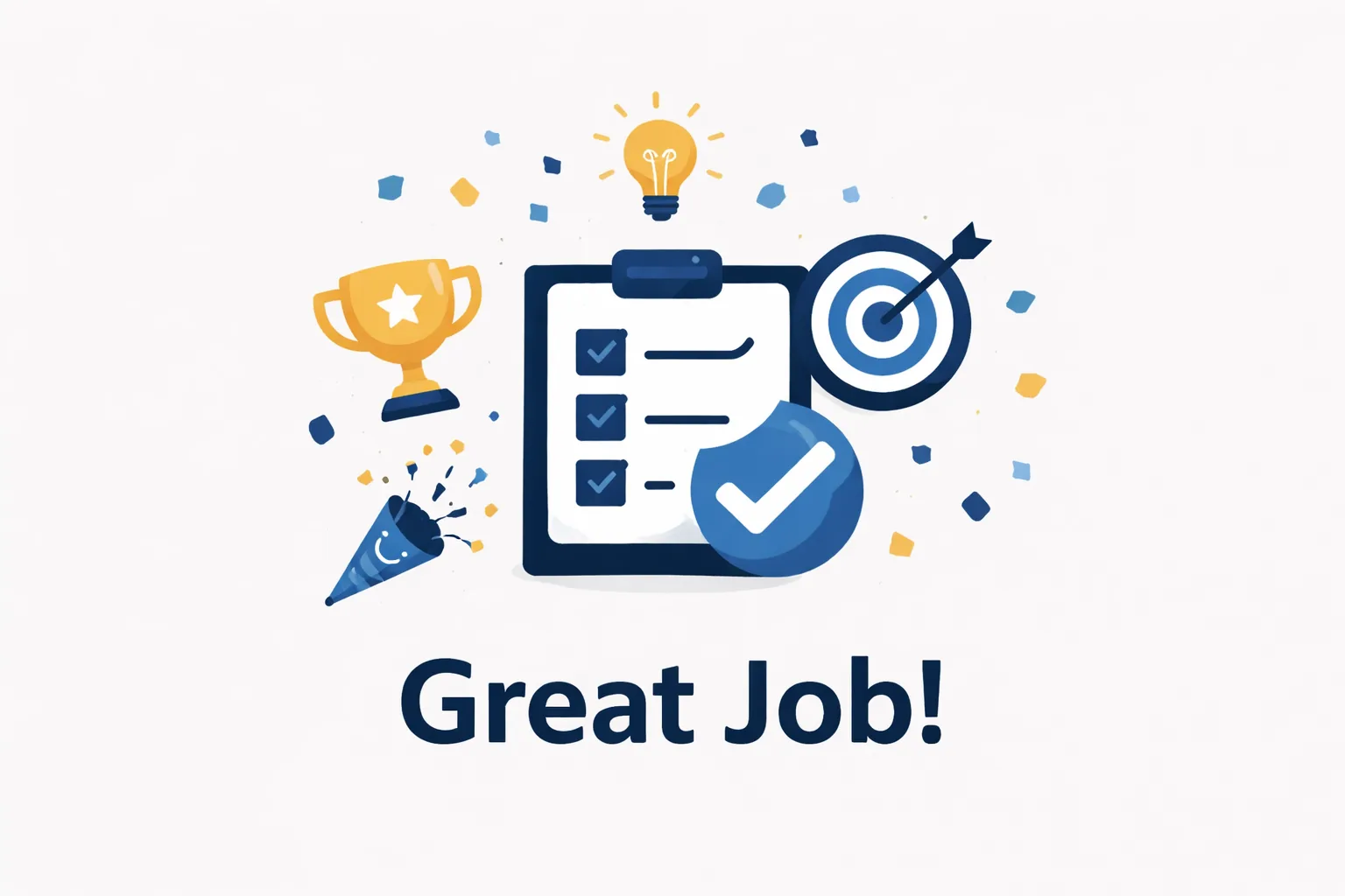 Celebratory productivity summary illustration